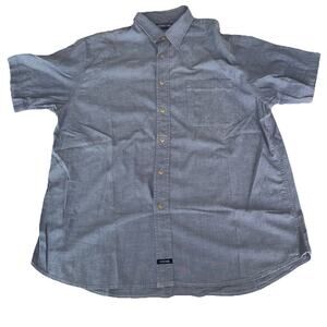 Structure Shirt Mens XXL Blue Button Down Short Sleeve Cotton Casual